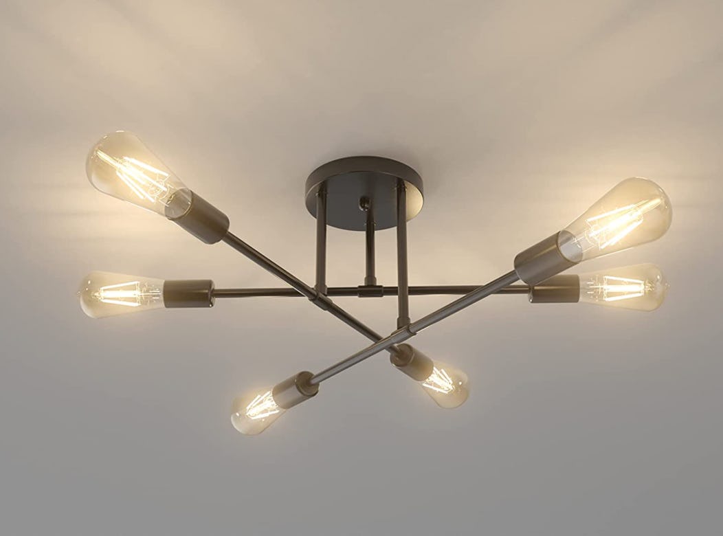 Ralbay Mid Century Matte Black Ceiling Light Fixture