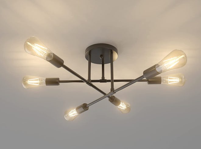 Ralbay Mid Century Matte Black Ceiling Light Fixture