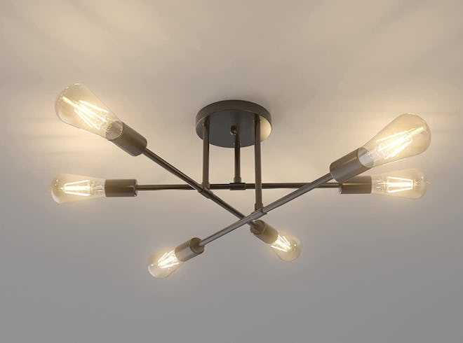 Ralbay Mid Century Matte Black Ceiling Light Fixture