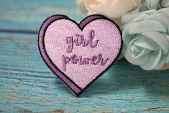 Girl Power Heart Iron-On Patch