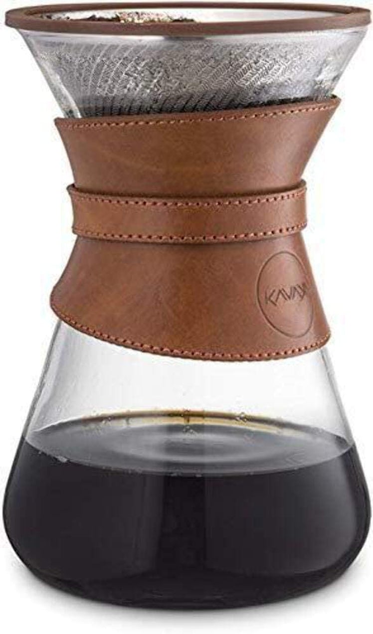  Kavako Pour Over Coffee Maker with Reusable Stainless Steel Drip Filter (37 oz)