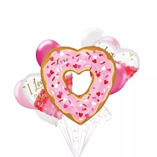 Pink Donut Valentine's Day Balloons (9 Count)