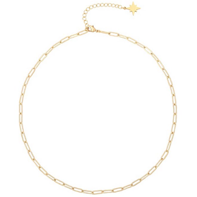 Aobei Pearl 18-Karat Gold-Plated Paperclip Chain 