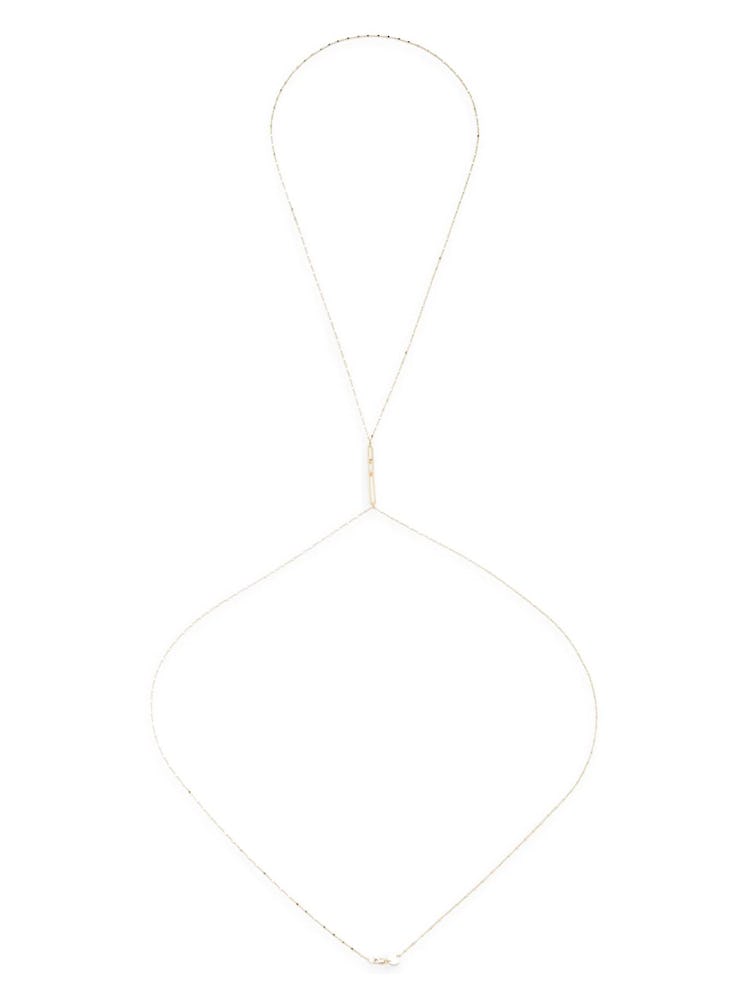 Jennifer Zeuner's Lala 14K Gold-Plated Sterling Silver Body Chain. 