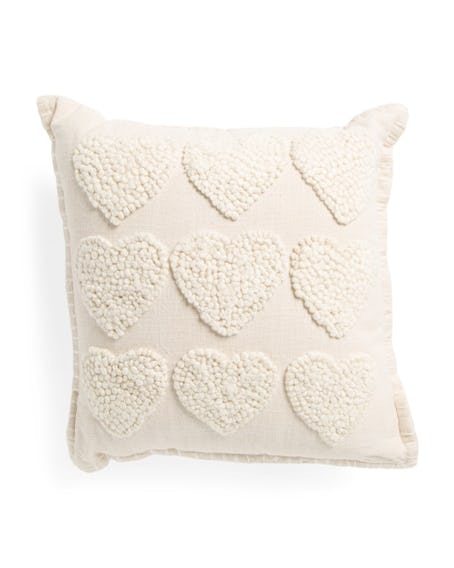 Handcrafted French Knot Heart Pillow