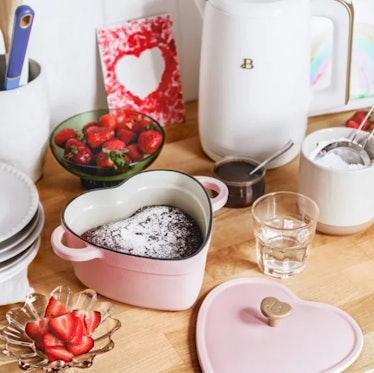 This heart-shaped dutch oven makes one of the best Galentines Day gifts for your friends. 