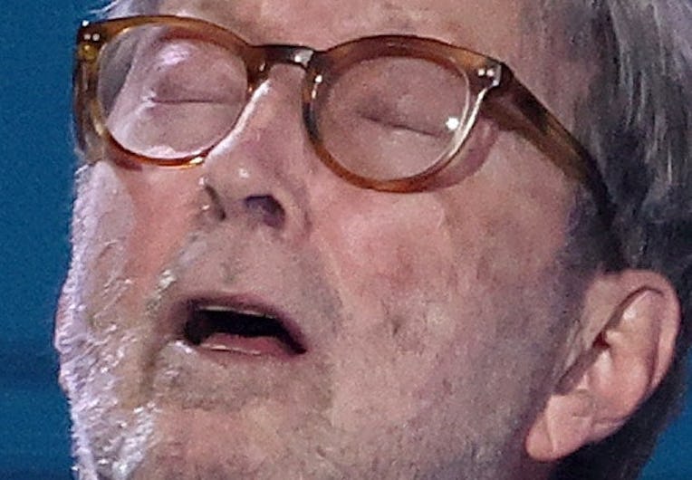 LONDON, ENGLAND - MARCH 03: Eric Clapton attends the Music For Marsden 2020 at The O2 Arena on March...