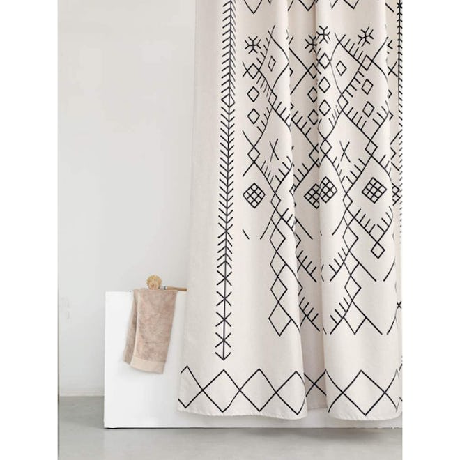 YoKii Boho Moroccan Fabric Shower Curtain