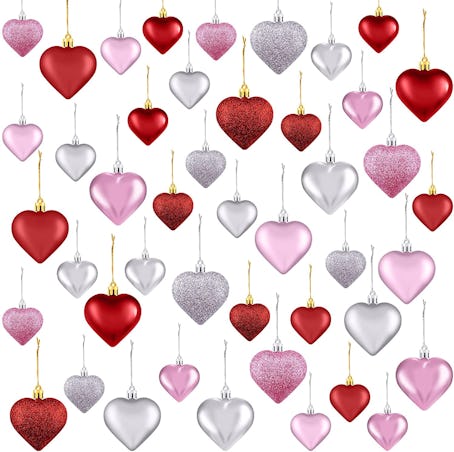 Duufin Valentine's Day Heart Ornaments (45 Pieces)