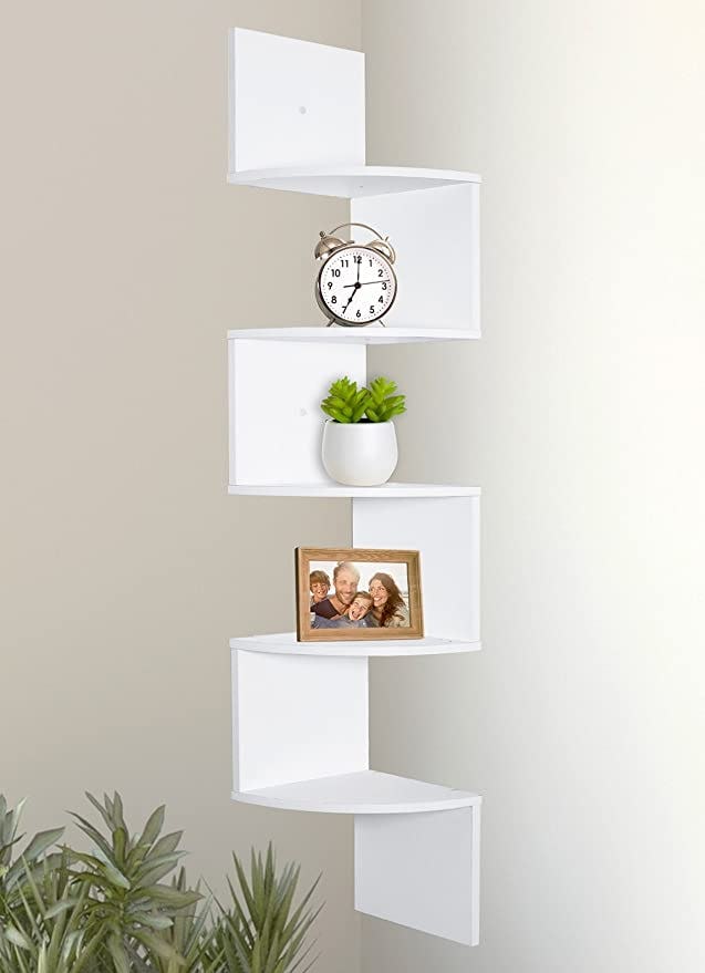 Greenco 5 Tier Floating Corner Shelf
