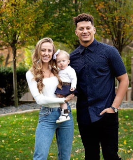  Patrick Mahomes, Brittany Matthews and Sterling's Thanksgiving family picture in 2021. 