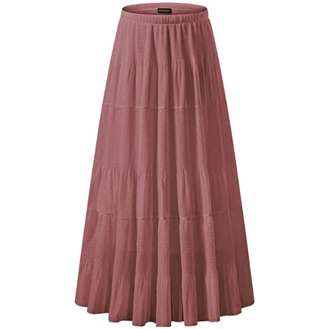NASHALYLY Elastic High-Waist Maxi Skirt