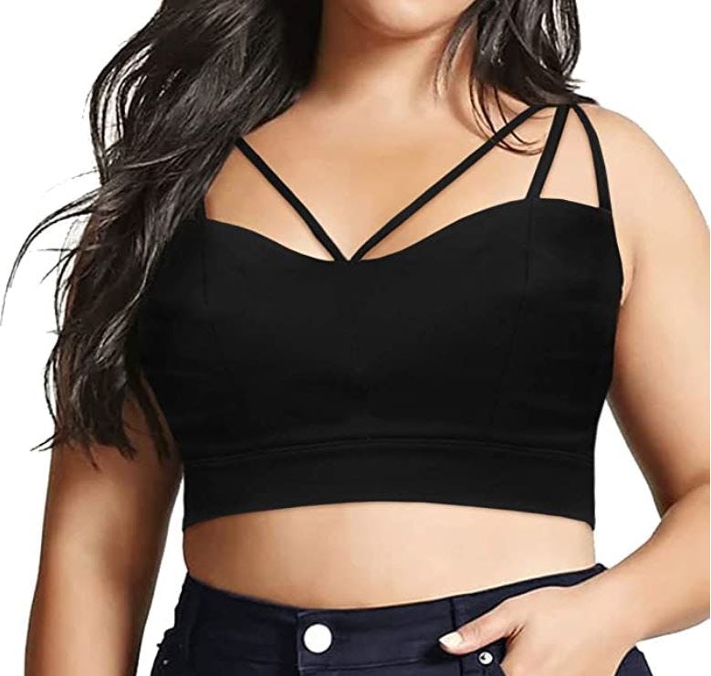 HDE Plus Size Spaghetti Strap Cami Bralette