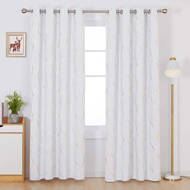 Deconovo White Blackout Curtains (Set of 2)