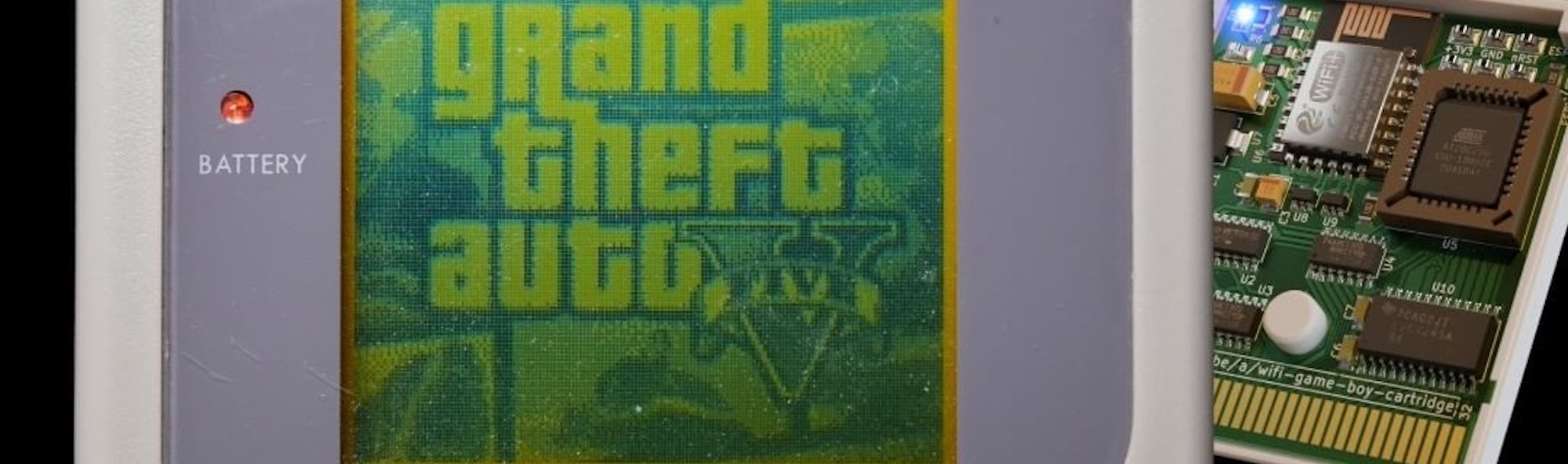 A Game Boy playing Grand Theft Auto V.