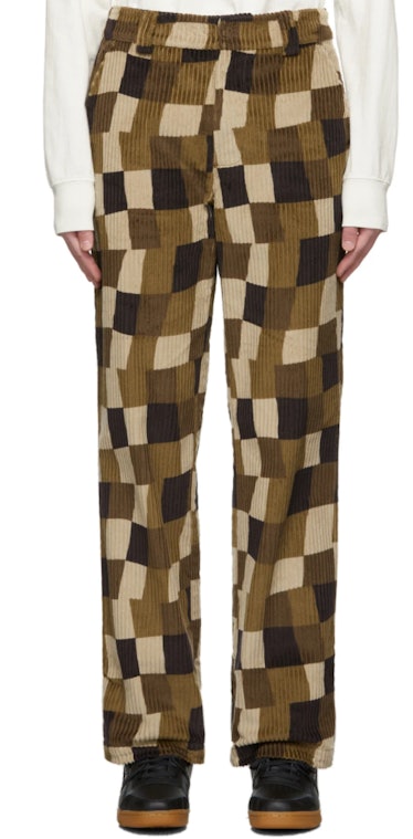 Brown Wobbly Check Trousers