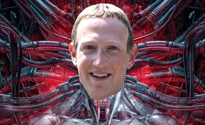 Mark Zuckerberg's face photoshopped onto an evil robot