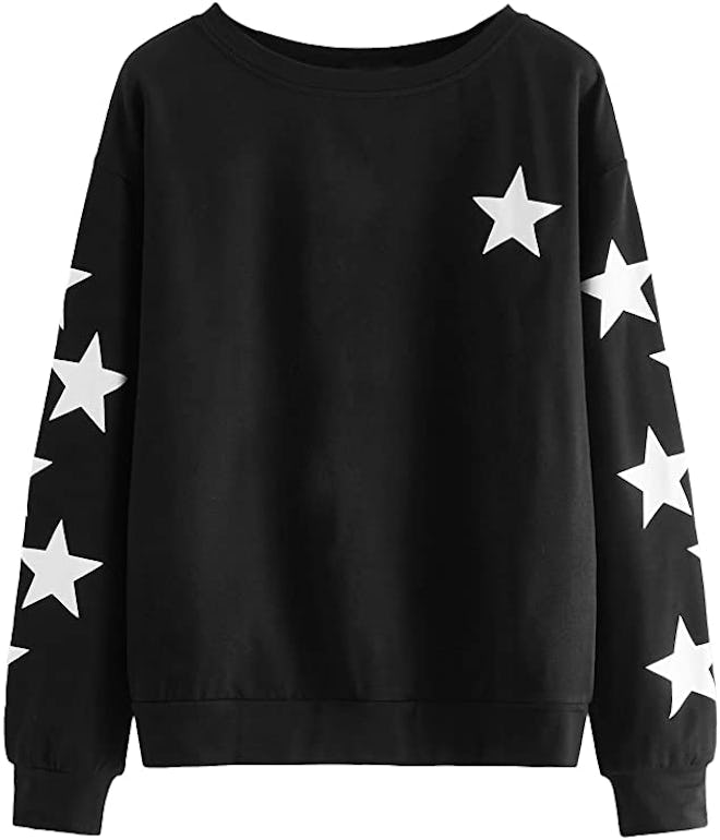 SweatyRocks Star Graphic Sweatshirt 