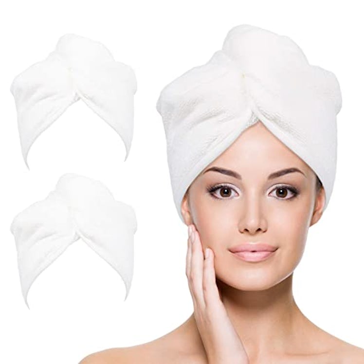 YoulerTex Microfiber Hair Towel Wrap (Set of 2)