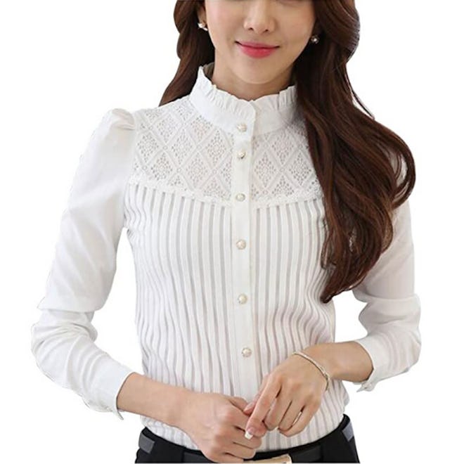 Double Plus Open Collared Button Down Shirt