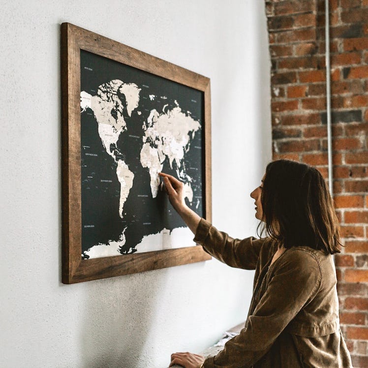 This push pin world map is from Etsy and Airbnb's "Art Of Hosting" collection. 