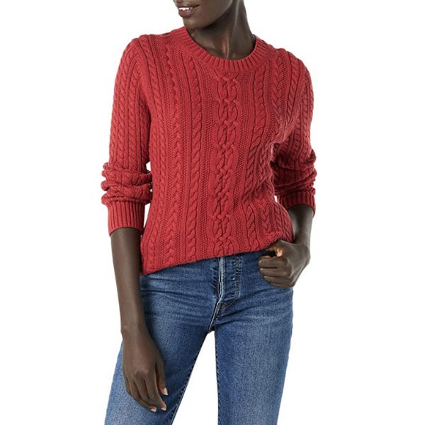 Amazon Essentials Fisherman Cable Long-Sleeve Crewneck Sweater