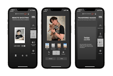 The Instax Mini Evo app can be used for remote shooting (with live view), editing photos before prin...