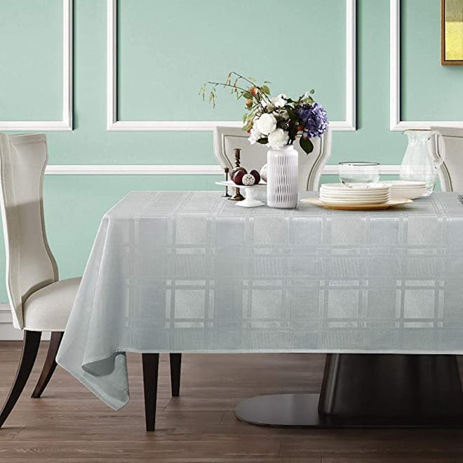 JUCFHY Plaid Jacquard Table Cloth