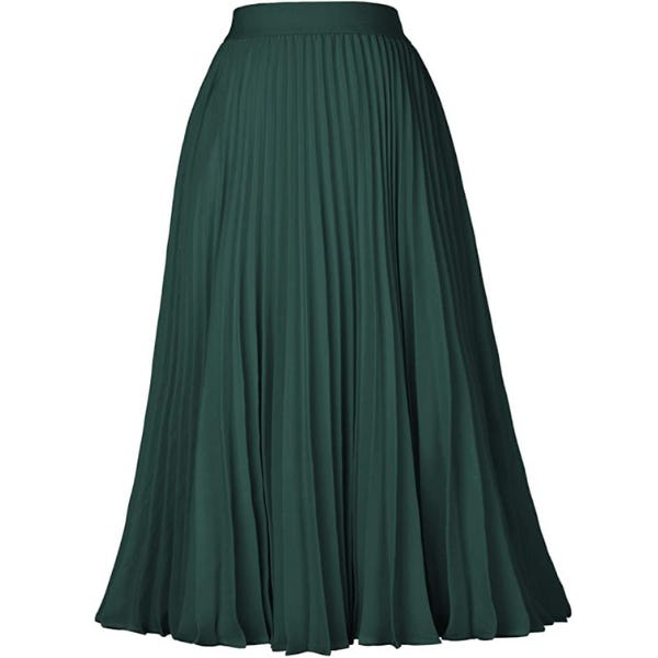 Kate Kasin High Waist Pleated Skirt