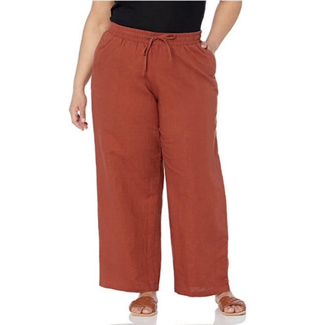 Amazon Essentials Linen Blend Drawstring Wide Leg Pants
