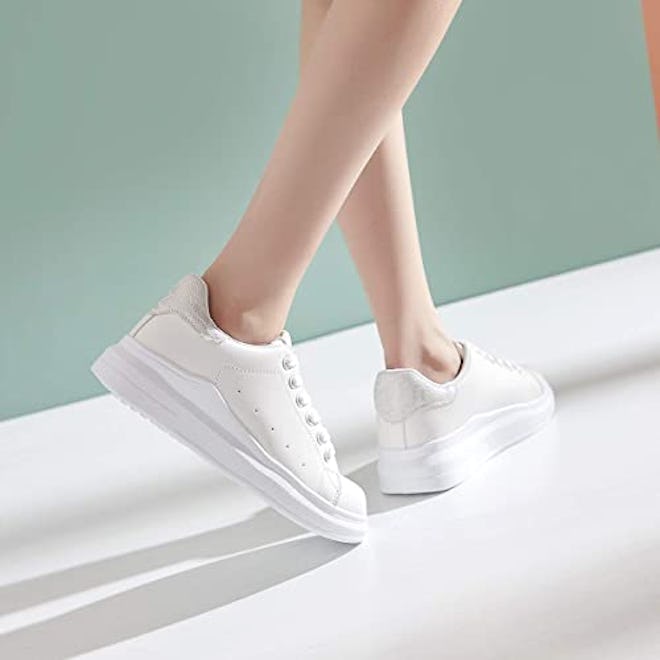ZGR White Leather Platform Sneaker 