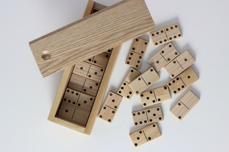 This dominoes set is part of the Etsy and Airbnb "Art of Hosting" collection. 