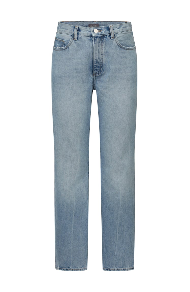 DL1961 light blue straight jeans.