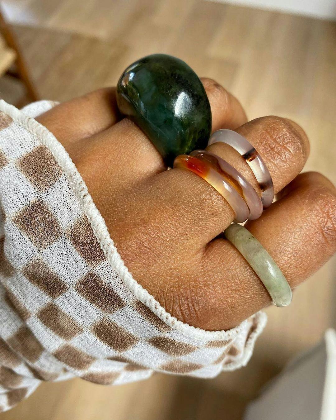 Stackable deals jade ring