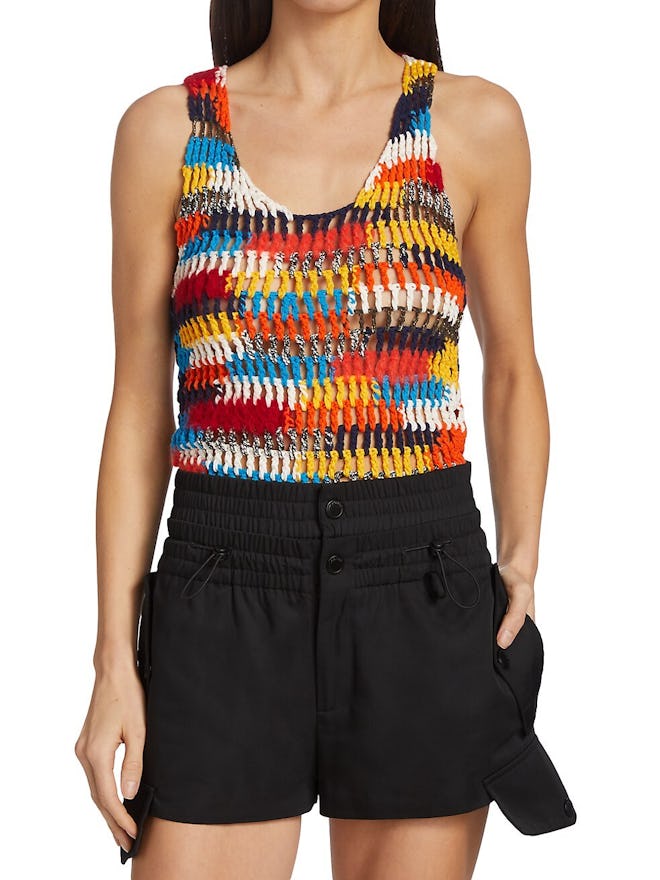 Monse Multicolor Crocheted Tank Top