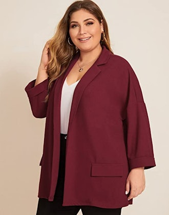 WDIRARA Plus Size Cardigan Jacket