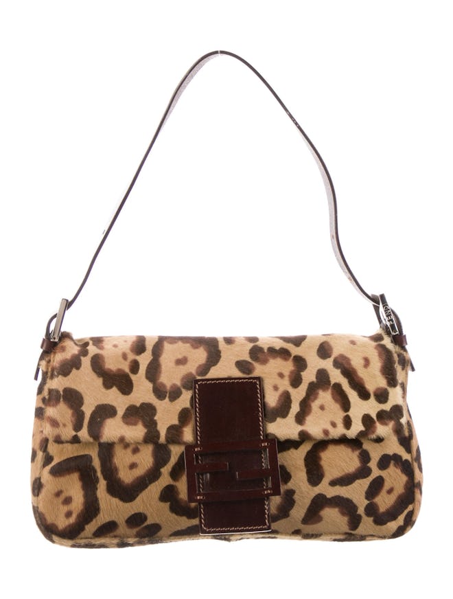 Fendi Leopard Pony Hair Baguette