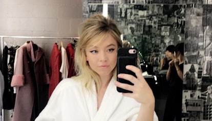 Sydney Sweeney mirror selfie in robe