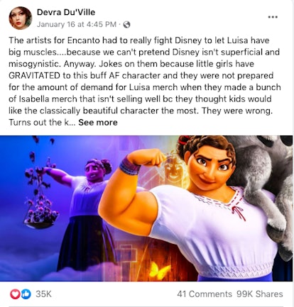 Multiple social media claims suggest Luisa merchandise is outselling merchandise for Isabela.