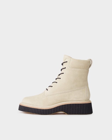 Rag & Bone beige lace-up boots.