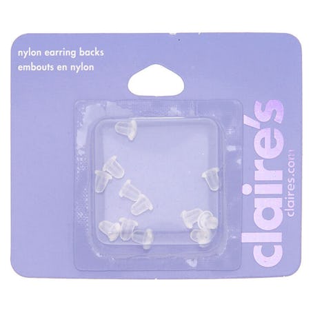  Home Jewelry Nylon Earring Back Replacements - Clear, 12 Pack