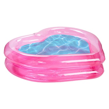 Clear Pink Heart Inflatable Pool