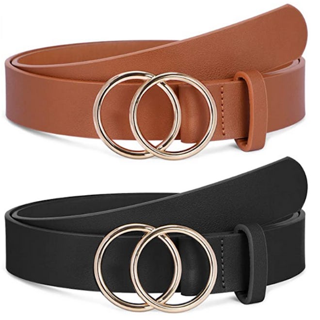 SANSTHS Double O-Ring Buckle Belt (2-Pack)