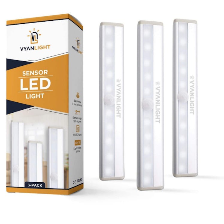 VYANLIGHT Stick-On Motion Sensor LED Lights (3 Pack)