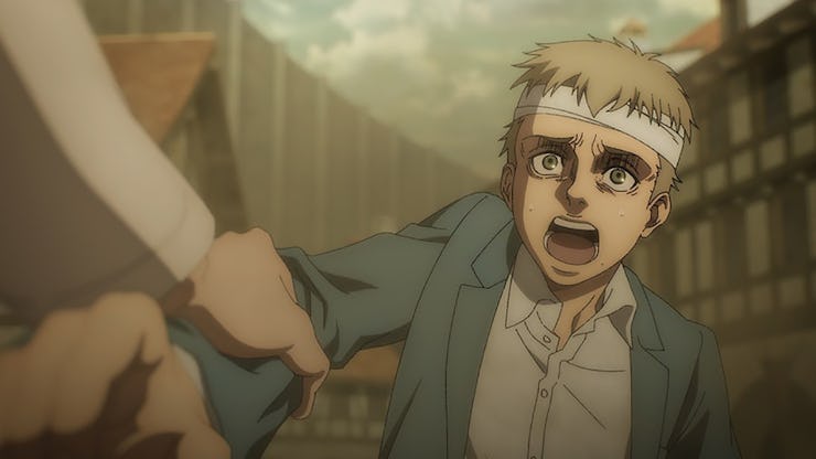 A still from attack on titan season 4 part 2 episode 4