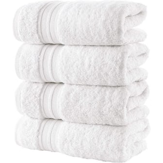 Hammam Linen White Hand Towels (4 Pack)