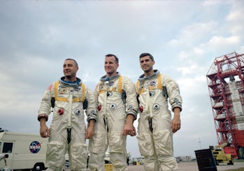 apollo 1 astronauts on a launchpad