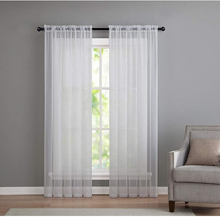 GoodGram Sheer Voile Window Curtains (2-Pack)