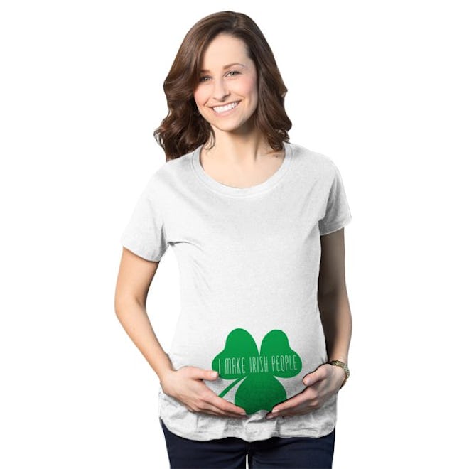 st paddy's maternity shirt:  "I Make Irish People" Shirt