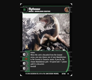 A mythosaur depicted in the Star Wars trading card game.